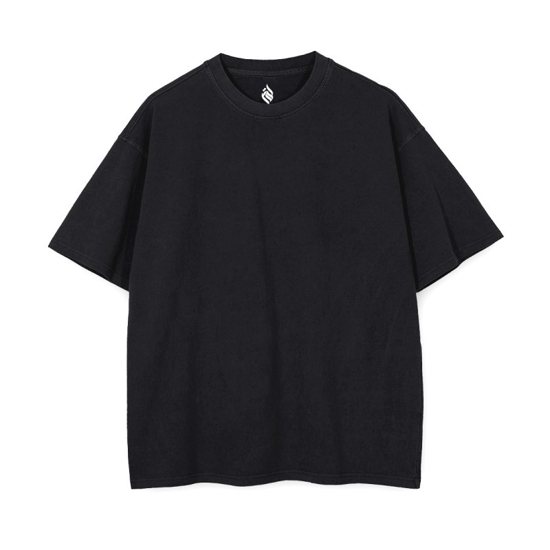 Plain oversized drop shoulder shirt — blank poly-cotton relaxed fit everyday te