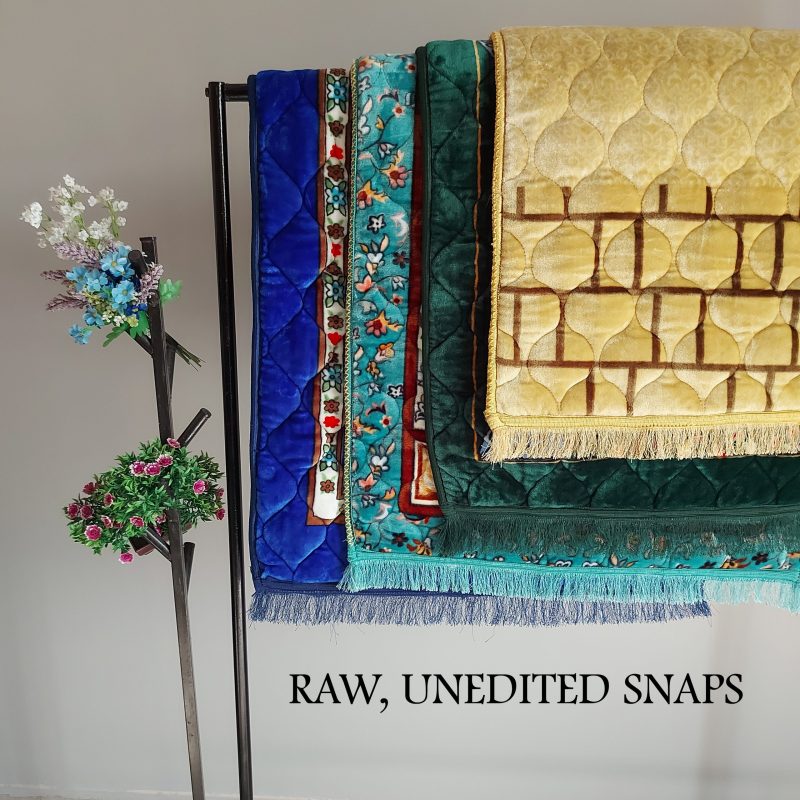 Handmade Prayer Rug/Mat - Floral Dark Green