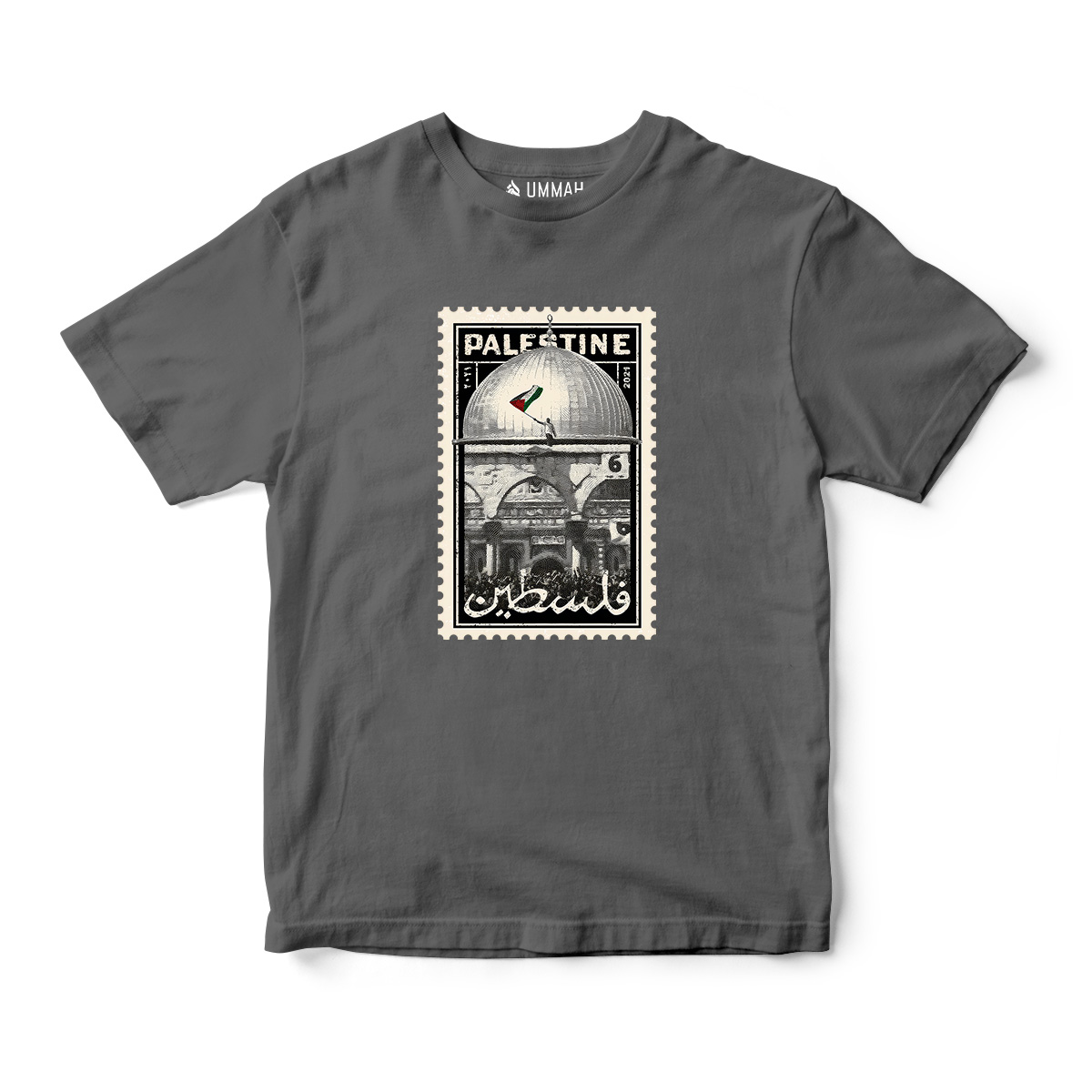 Palestine Arabic Stamp Short Sleeves T-Shirt