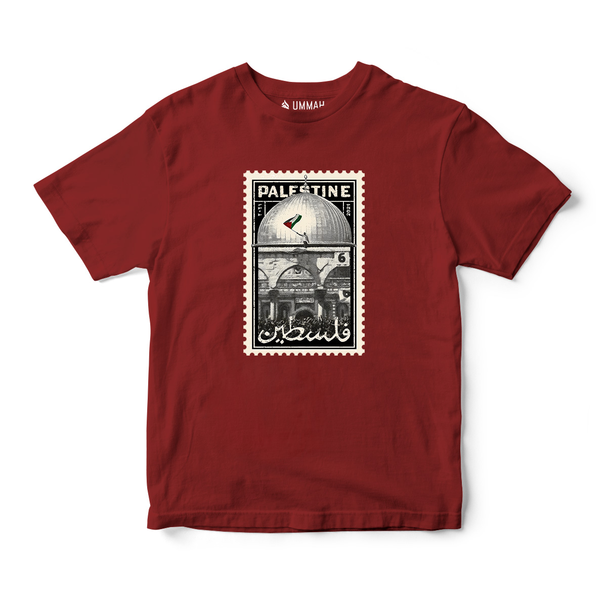 Palestine Arabic Stamp Short Sleeves T-Shirt