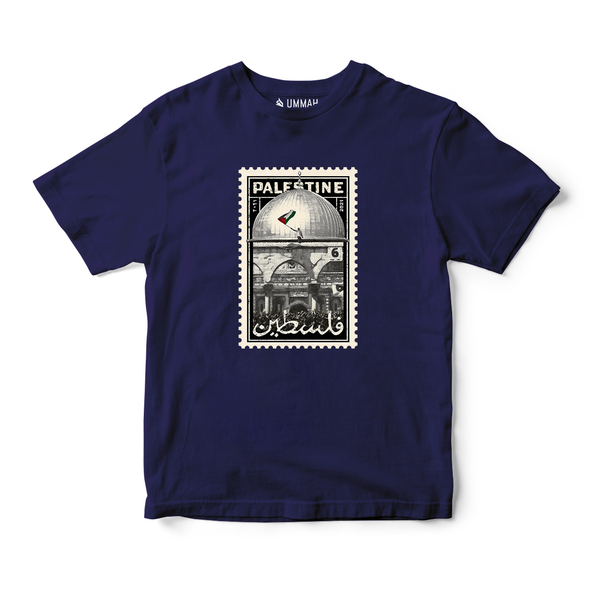 Palestine Arabic Stamp Short Sleeves T-Shirt
