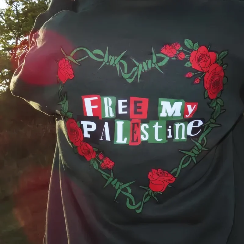 Free My Palestine Heart Zipper Hoodie