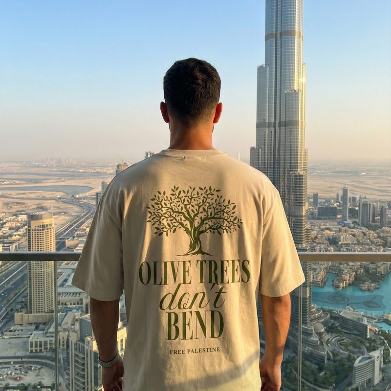 Olive Trees Don't Bend Oversized Drop Shoulder Shirt