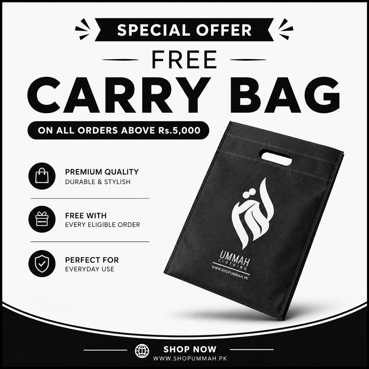 free carry bag with orders