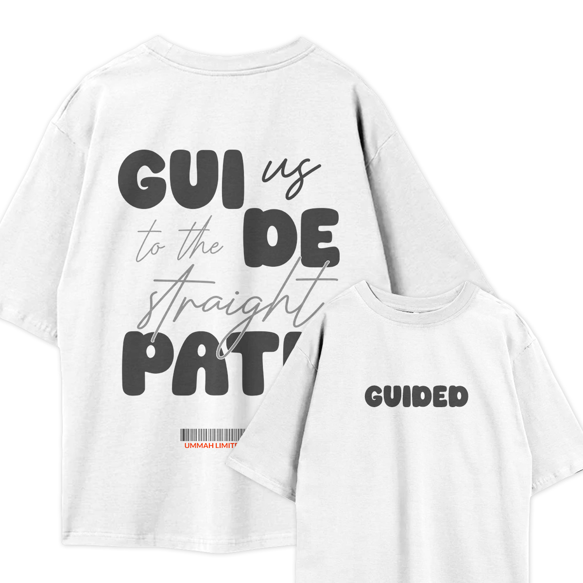 Guide Us to the Straight Path Oversized T-Shirt front — UMMAH print limited edition